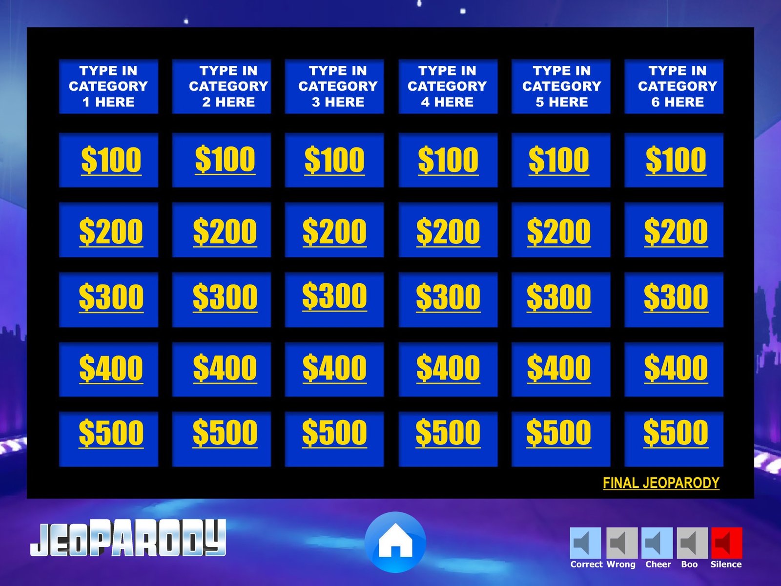 online jeopardy slideshow template