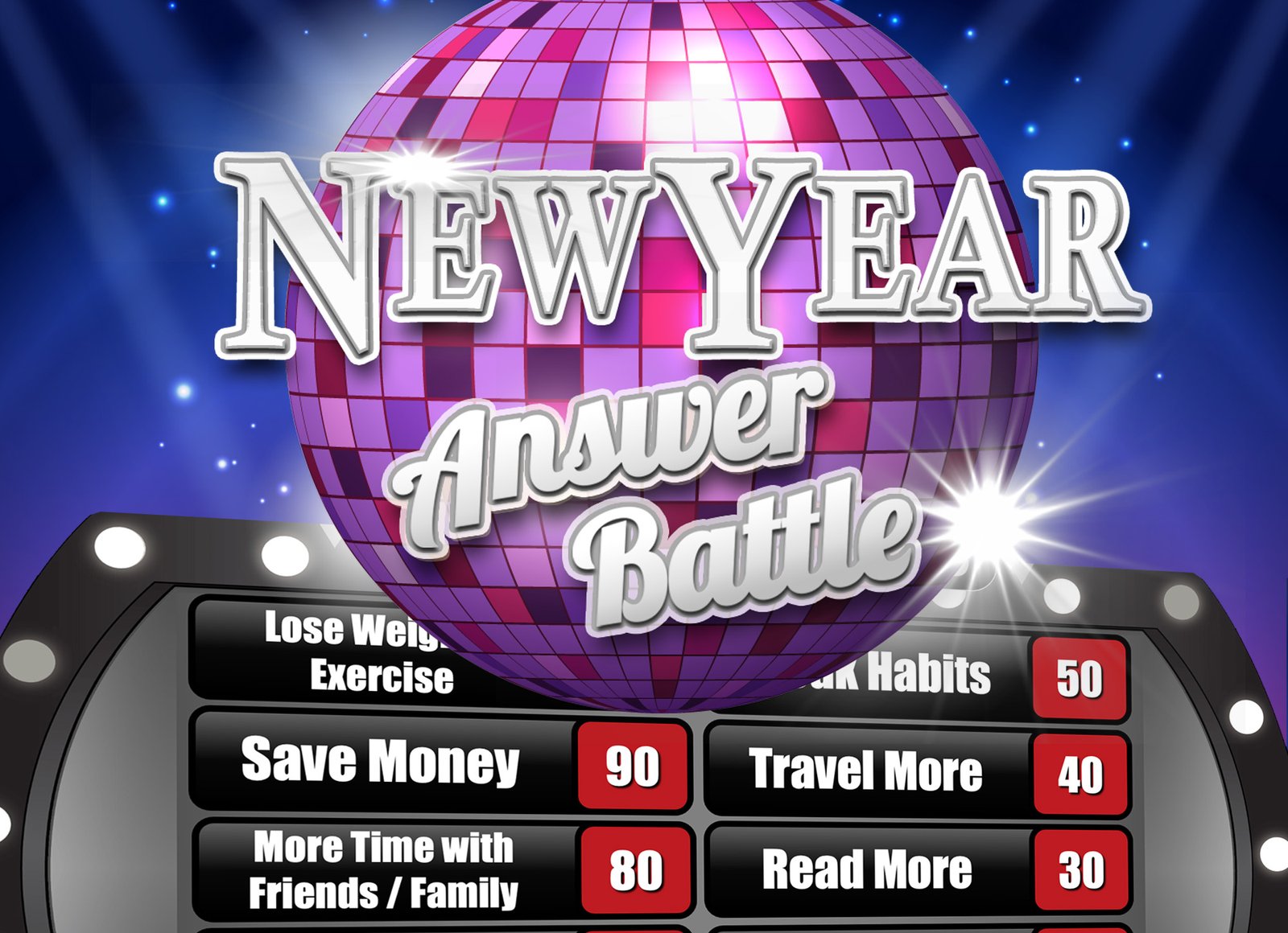 New Year S Eve Answer Battle Powerpoint Template Family Fun Holiday Game Youth Downloads